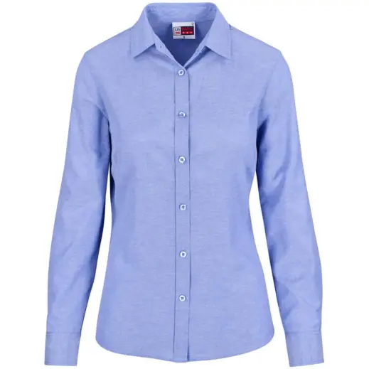 Ladies Long Sleeve Oxford Sky Blue